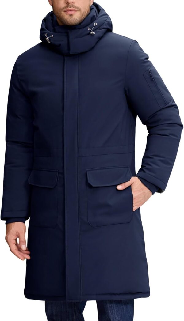 Mens Winter Coats Long Parka Puffer Jackets Water Repellent Windbreaker Insulated Thicken Puffy Jacket with Hood