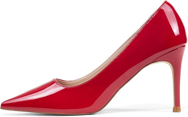 3 in Classic Pointy Pull on Heeled Wedding Pumps - Comfortable Stiletto Closed Toe Dress Heels for Prom Work