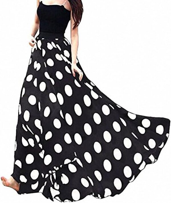Women Chiffon Mopping Floor Length Big Hem Solid Beach High Waist Maxi Skirt
