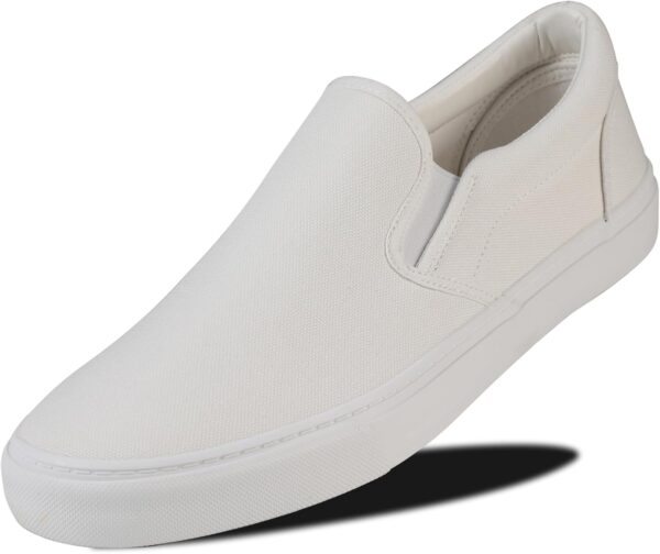 Men's Sneakers Classic Low Top Slip On Shoes Wide Canvas Skate Loafers Sneakers with Soft Insole Causal Dress Shoes for Men Comfortable Walking Shoes Slip on Sneakers for Men