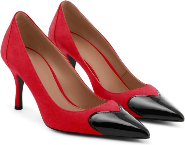 Womens Closed Pointed Toe Pumps Heart Stiletto High Heels Wedding Bride Dress Shoes