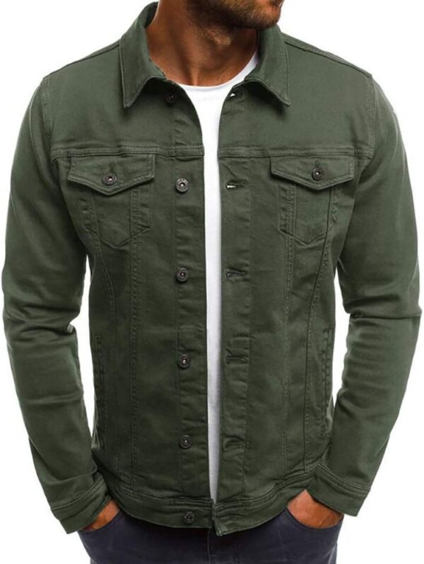 Men's Casual Classic Denim Jacket Slim Fit Fashion Jean Coat