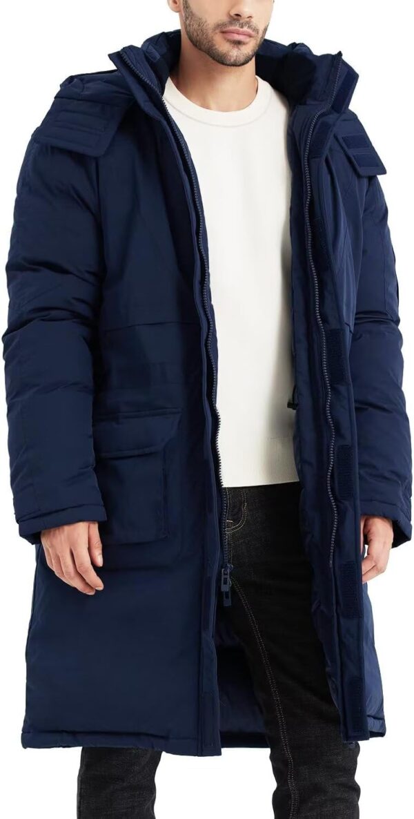 Men's Extra Long Parka Winter Coats Hooded Puffer Jacket Heavy Warm Water-resistant Outerwear Cold Weather