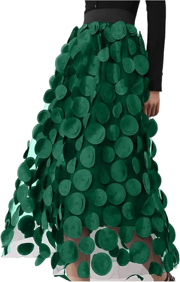 Women’s Retro A-Line Skirt with Polka Dots - Classic High-Waisted Fashion for Vintage-Inspired Style