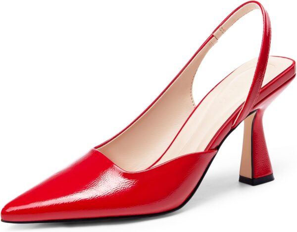 Womens Slingback Stiletto High Heels Closed Pointed Toe Pumps  Sexy Office Dress Shoes