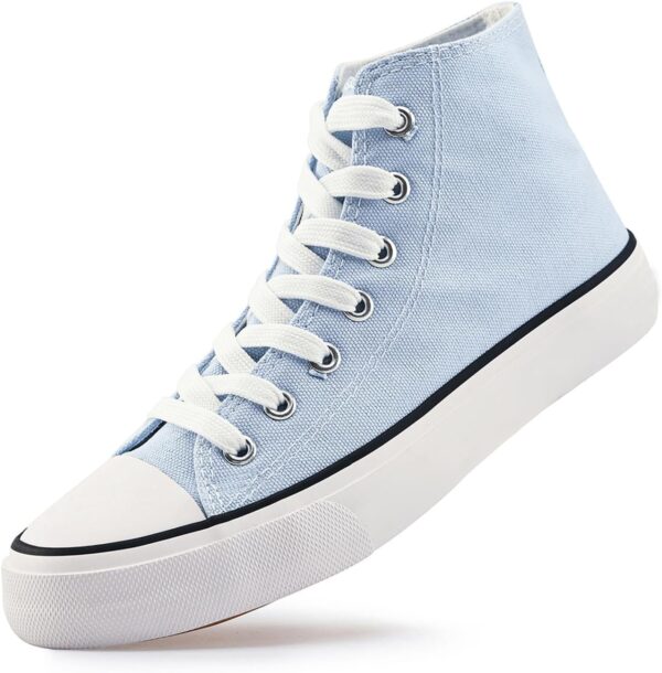 High Top Canvas Sneakers for Women Men Classic Lace Up Canvas Shoes Unisex Casual Tennis Comfortable Fashion Walking Shoes