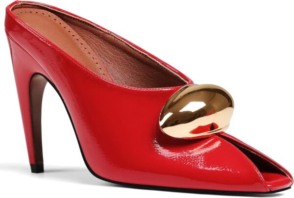 Stiletto Heels for Women Peep Toe Heeled Mules Sandals Pointed Toe Pumps High Heeled Sandals for Women Comfortable Casual Wedding Office Dating Dress Shoes